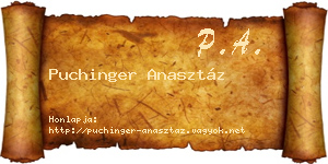 Puchinger Anasztáz névjegykártya